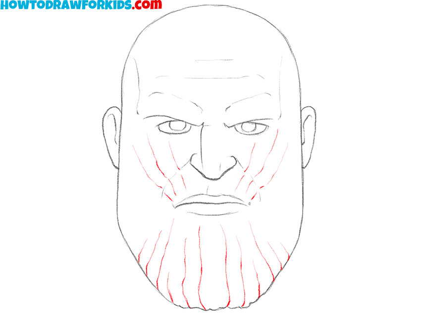 draw wrinkles on the lower part of the face