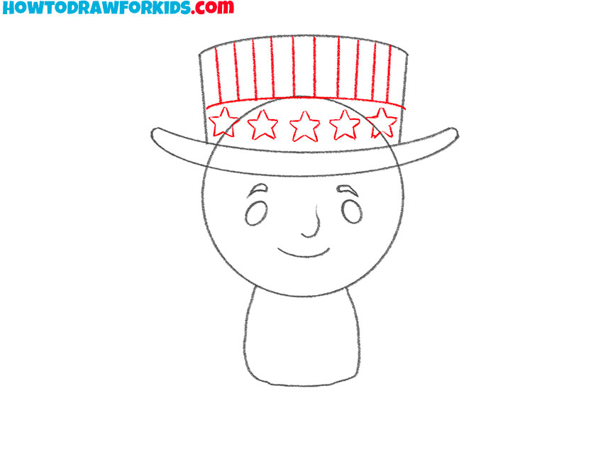 how to draw Uncle Sam easy step by step