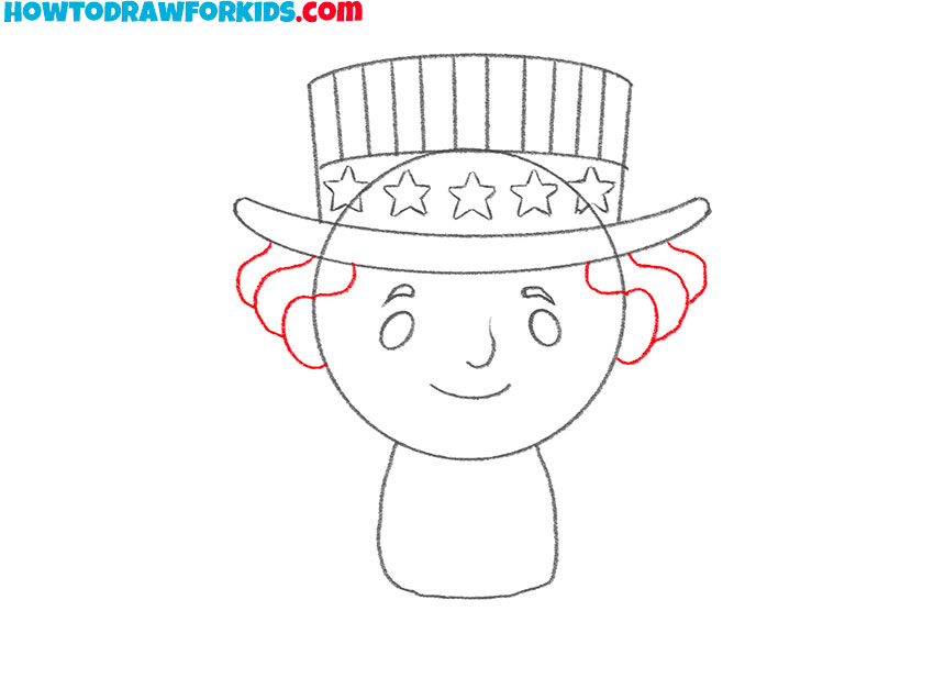 how to draw Uncle Sam for kids easy