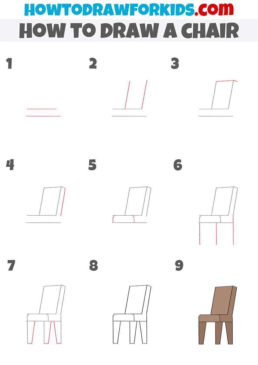 how to draw a chair step by step