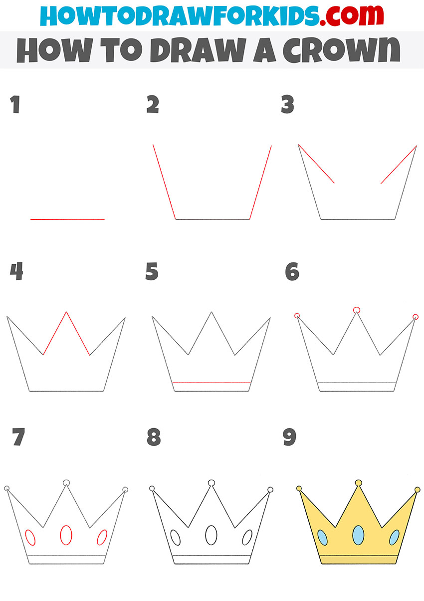 How to Draw a Crown Easy Drawing Tutorial For Kids