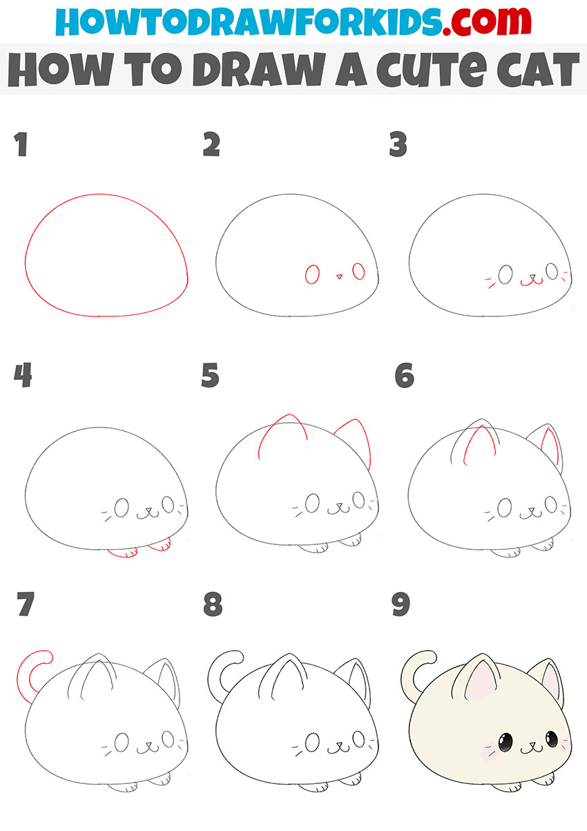 Chibi Cute Cat Drawings hugging