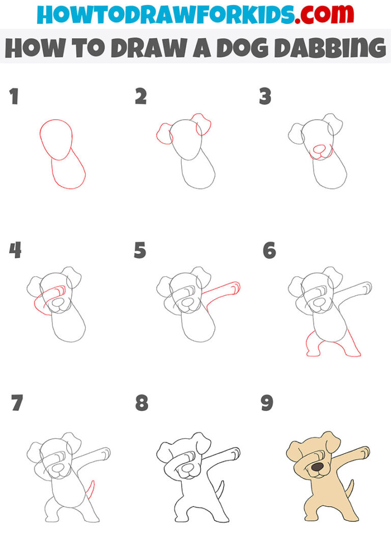 How to Draw a Dog Dabbing - Easy Drawing Tutorial For Kids
