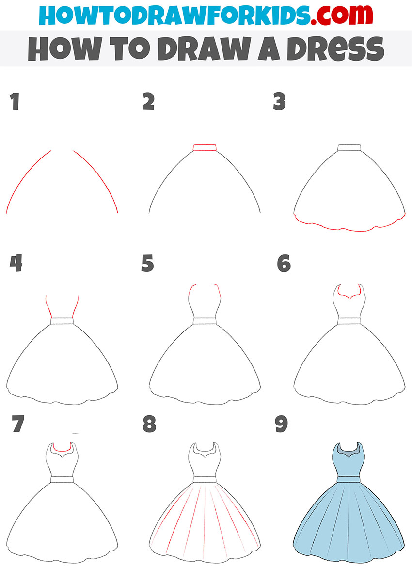 30 Easy Dress Drawing Ideas How To Draw A Dress