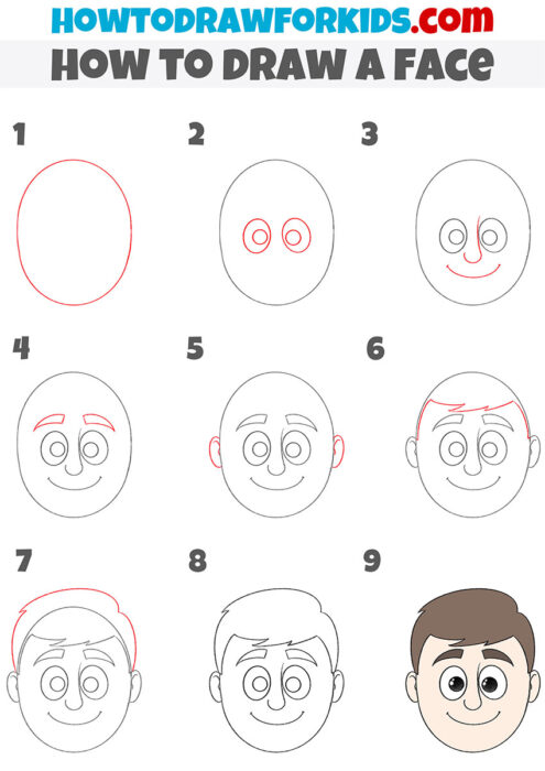 How to Draw a Face Step by Step - Easy Drawing Tutorial For Kids