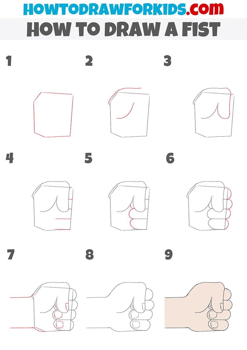 How to Draw a Fist Easy Drawing Tutorial For Kids