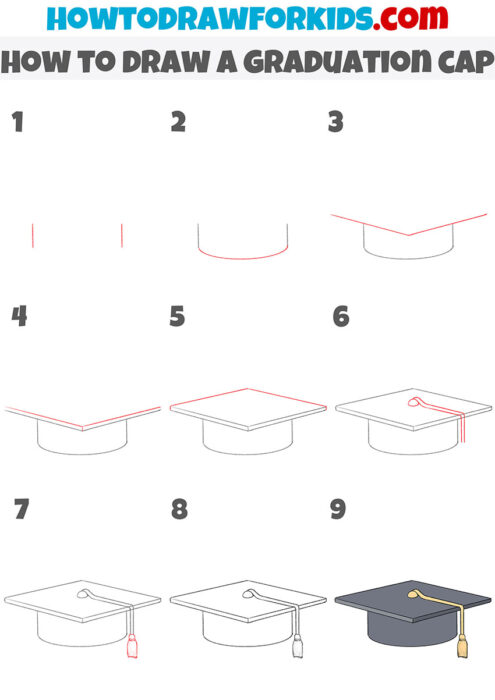 How to Draw a Graduation Cap - Easy Drawing Tutorial For Kids