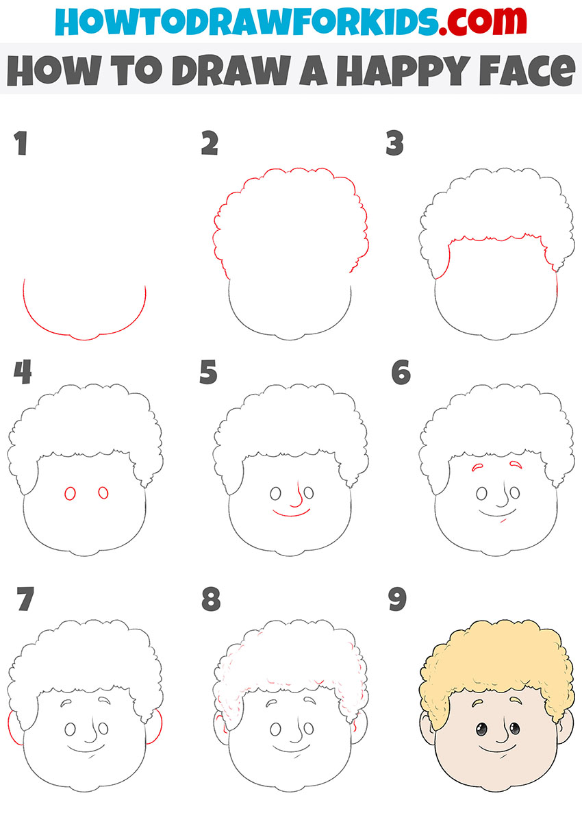 How to Draw a Happy Face Easy Drawing Tutorial For Kids