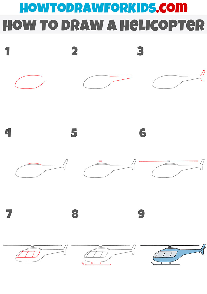 how to draw a helicopter step by step