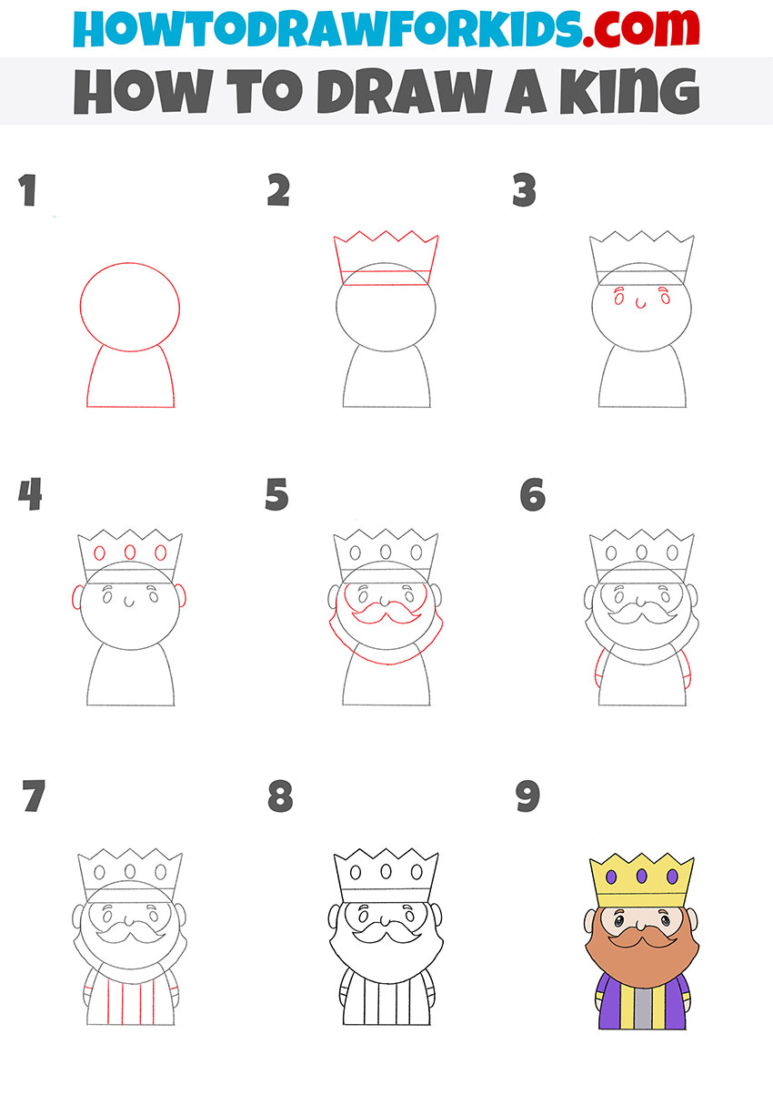 How to Draw a King - Easy Drawing Tutorial For Kids