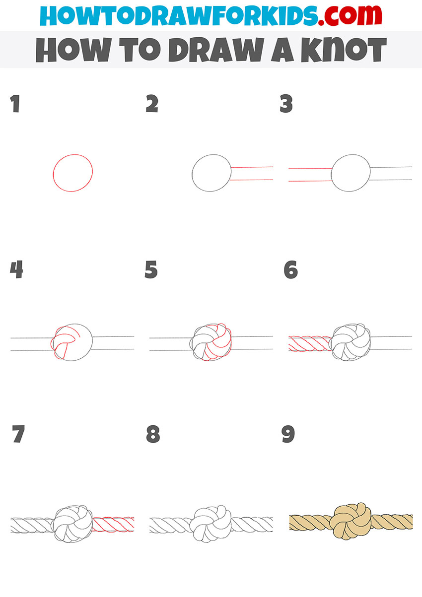 how to draw a knot step by step