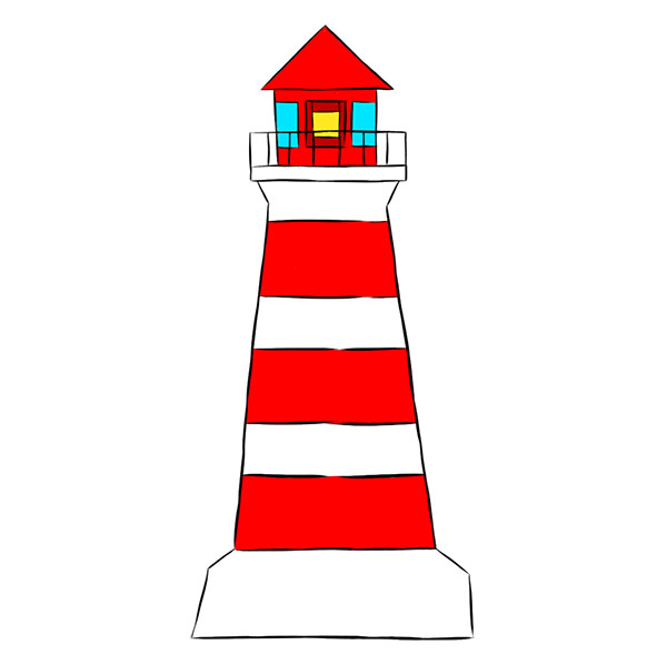 How to Draw a Lighthouse - Easy Drawing Tutorial For Kids