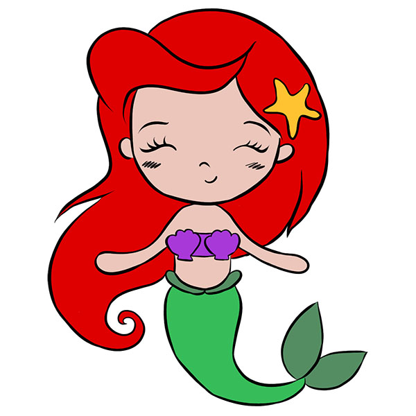 How to Draw a Little Mermaid