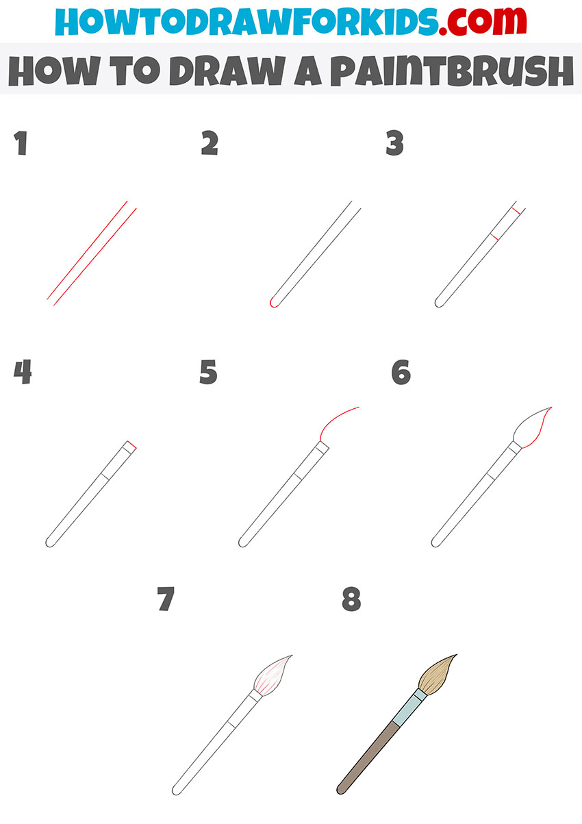 How to Draw a Paintbrush Easy Drawing Tutorial For Kids