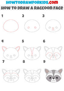 How to Draw a Raccoon Face - Easy Drawing Tutorial For Kids