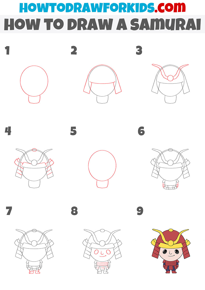 How to Draw a Samurai Step by Step - Easy Drawing Tutorial For Kids