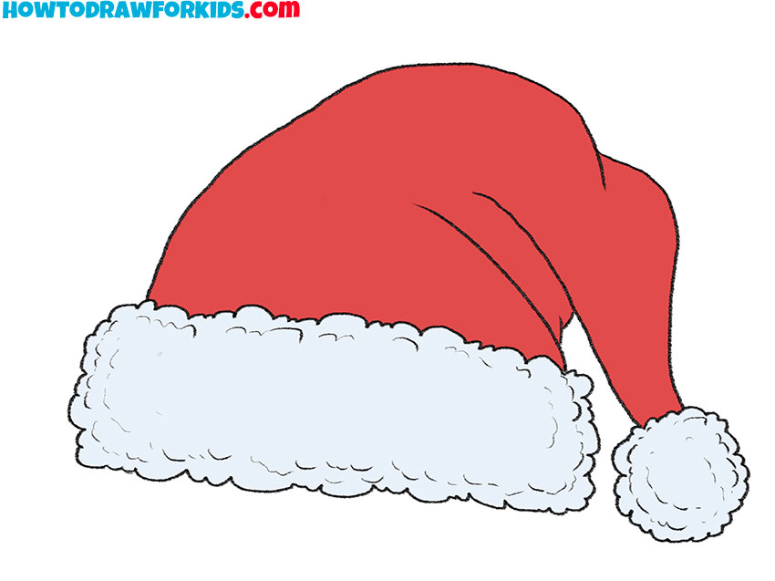 How to Draw a Santa Hat - final result
