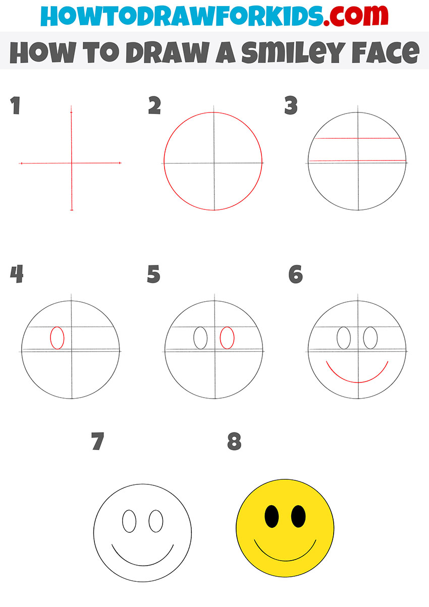 how to draw a smiley face step by step