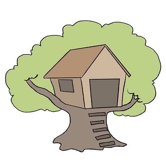 How to Draw a Treehouse - Easy Drawing Tutorial For Kids