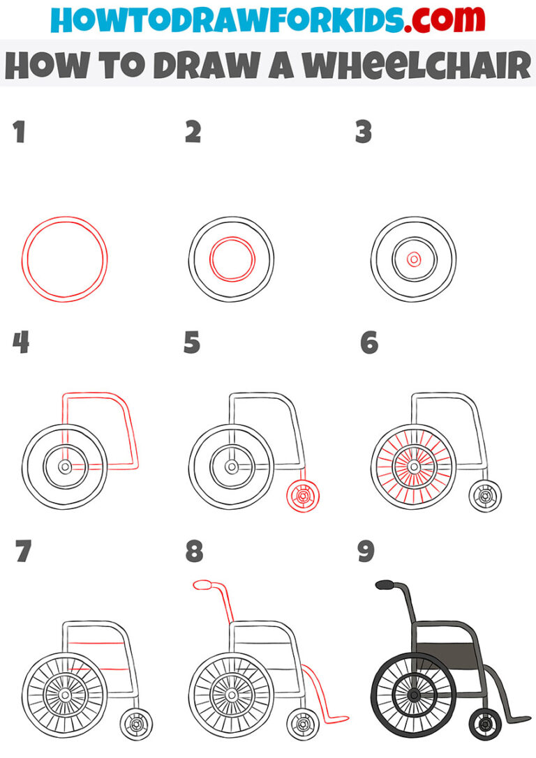 How to Draw a Wheelchair Easy Drawing Tutorial For Kids