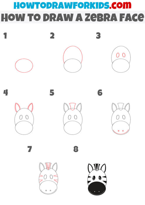 How To Draw A Zebra Face - Easy Drawing Tutorial For Kids