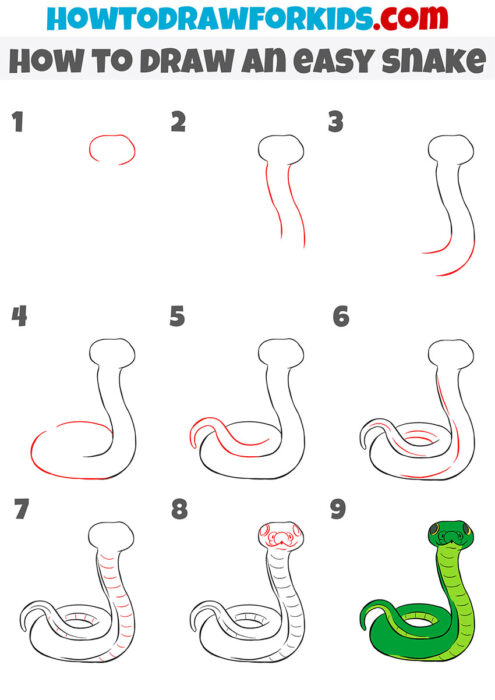 How to Draw an Easy Snake - Easy Drawing Tutorial For Kids