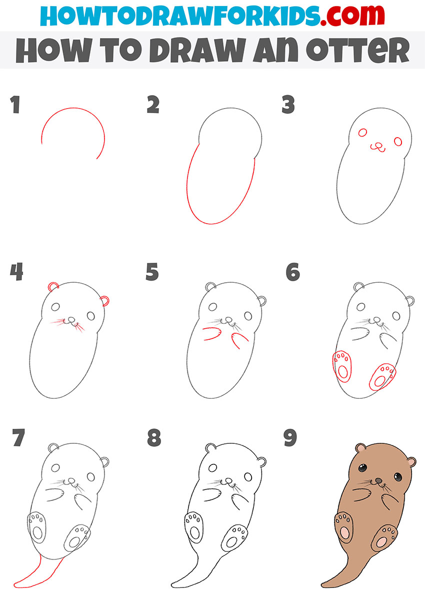 How to Draw an Otter - Easy Drawing Tutorial For Kids