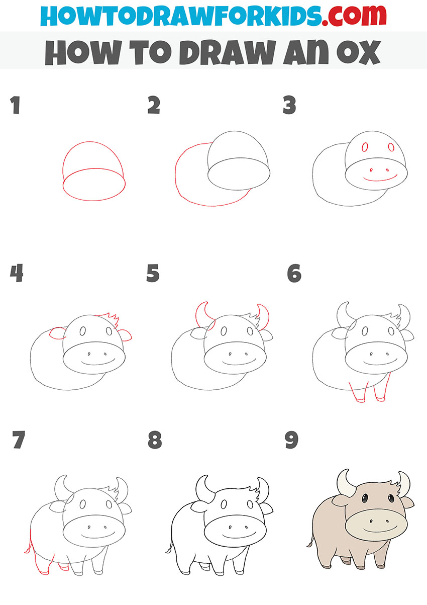 How To Draw An Ox Step By Step Easy Drawing Tutorial For Kids – NBKomputer