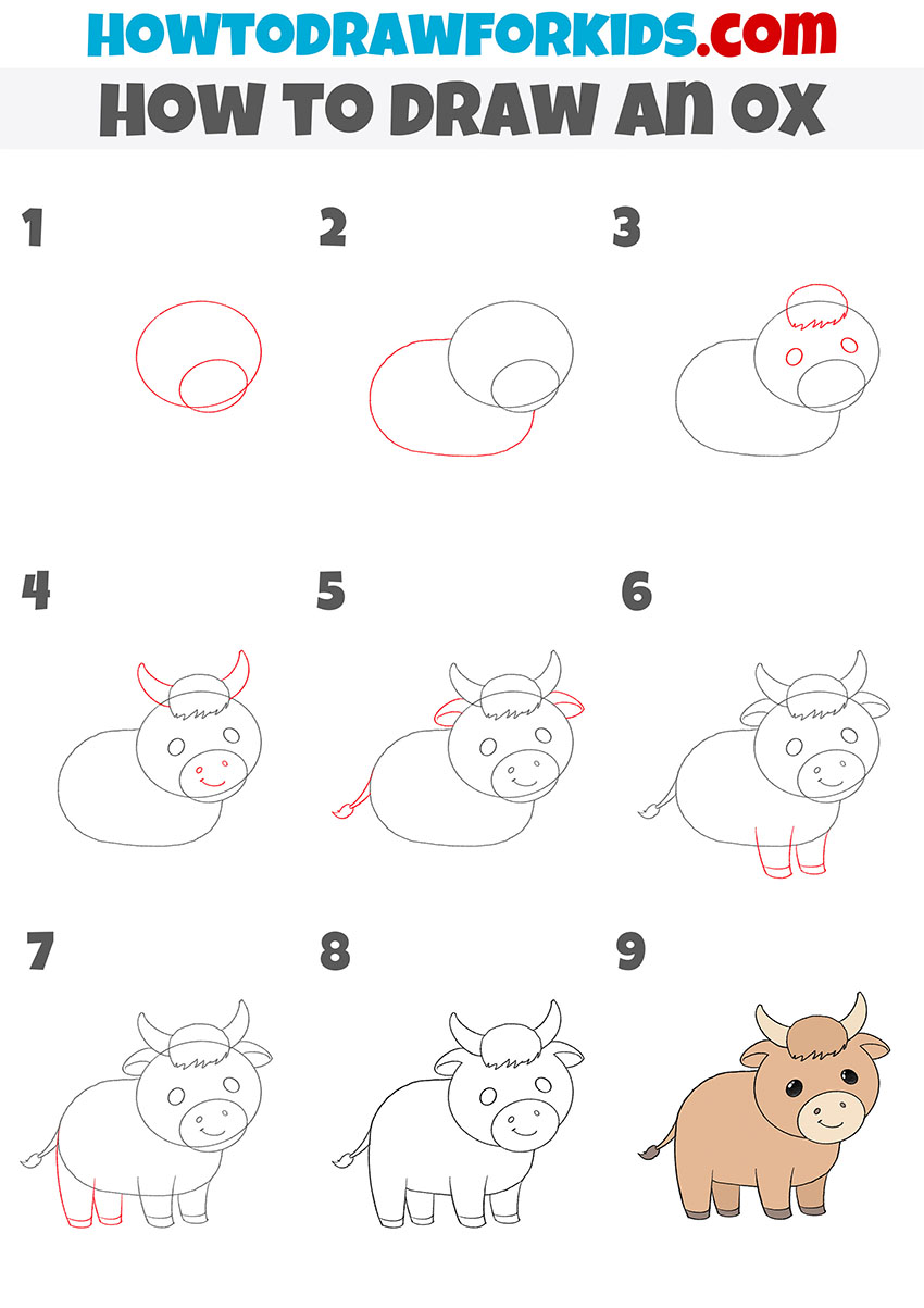 How to Draw an Ox - Easy Drawing Tutorial For Kids