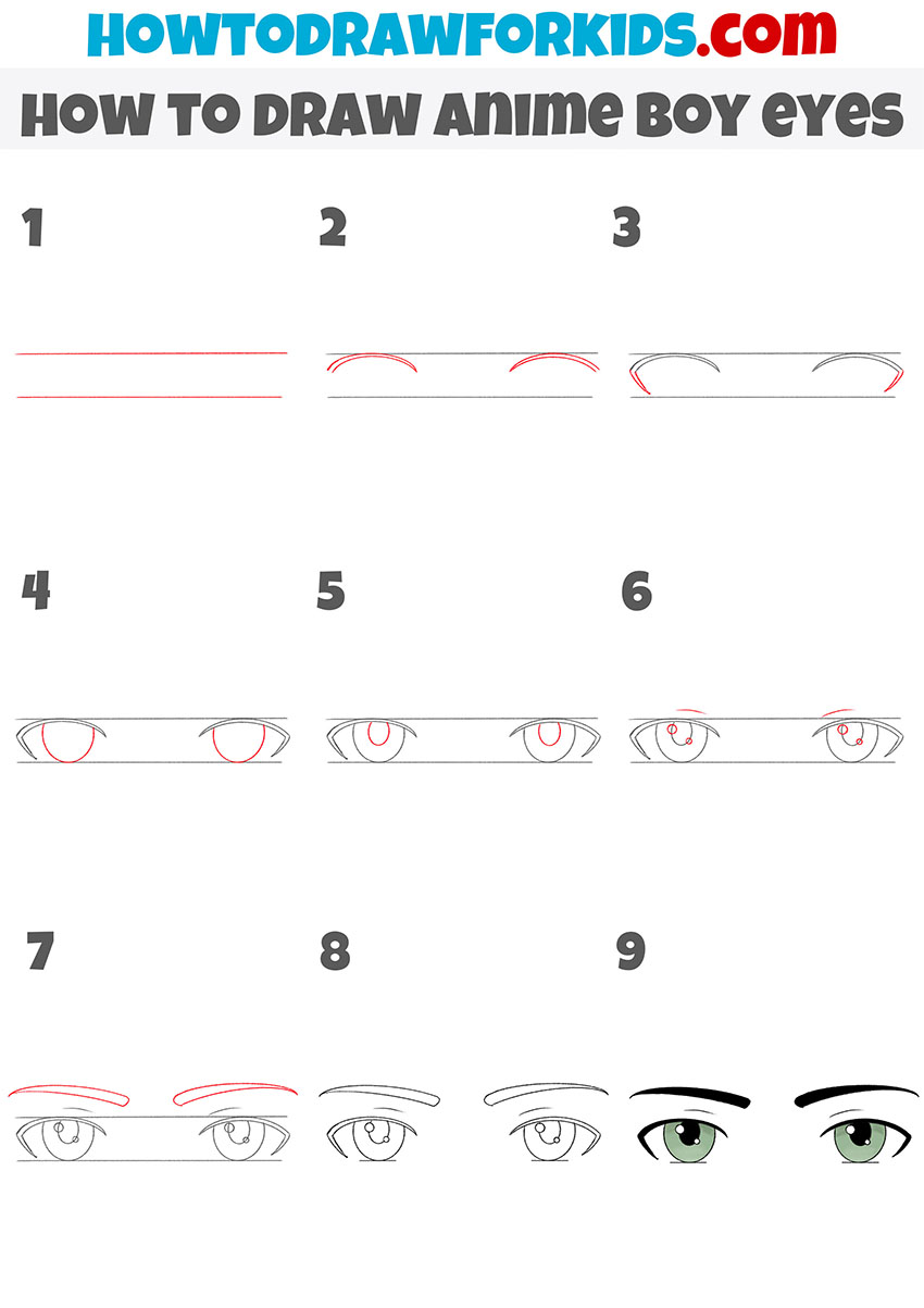 how to draw anime boy eyes step by step