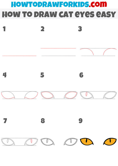 How to Draw Cat Eyes Easy - Easy Drawing Tutorial For Kids