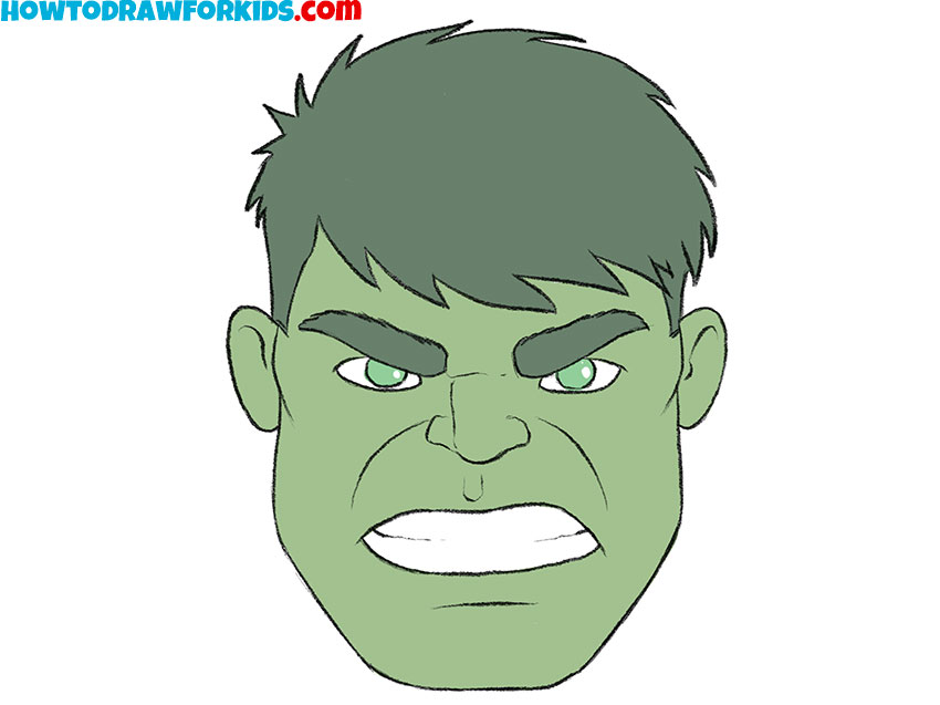 how to draw hulk face