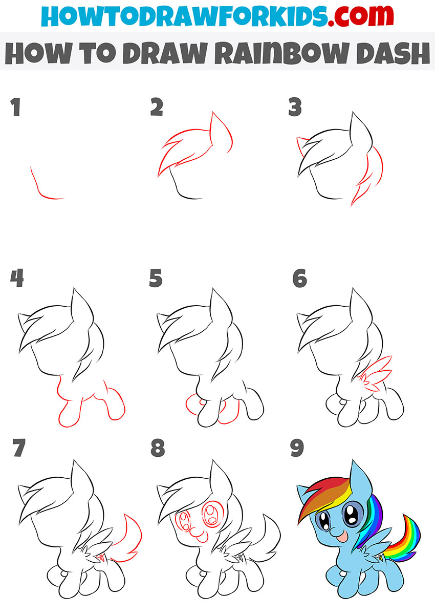 Unicorn Rainbow Colorful Pretty Horn White Magical - Easy Unicorn Drawing,  HD Png Download - vhv