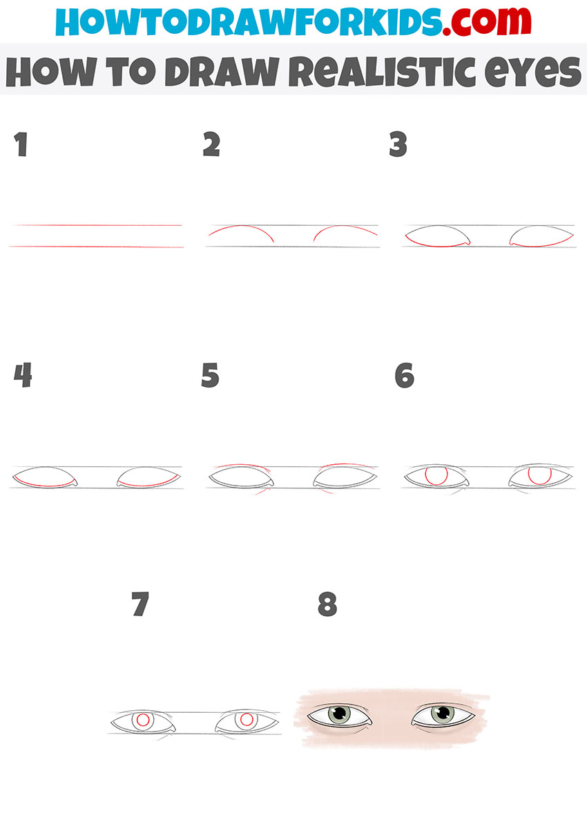 how to draw realistic eyes step by step