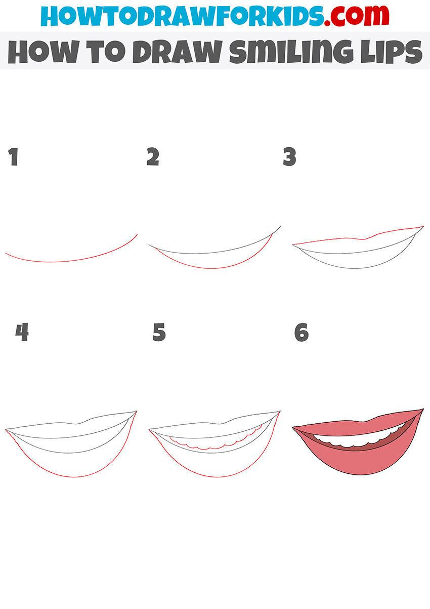 How To Draw A Smiling Mouth Step By Step For Kids