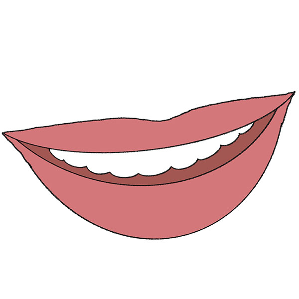 How to Draw Smiling Lips - Easy Drawing Tutorial For Kids