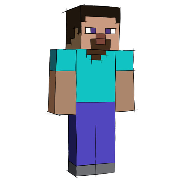 how to draw steve from minecraft