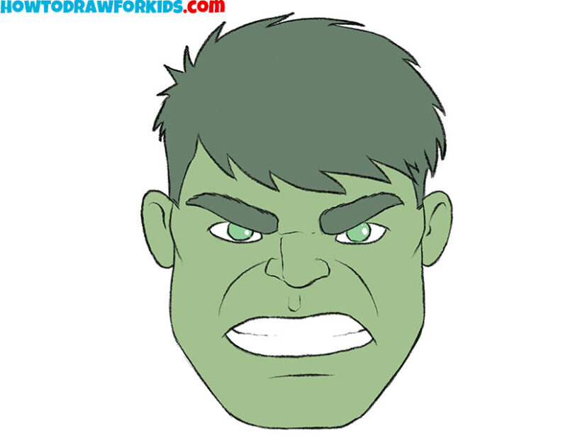 how to draw the Hulk’s face featured image