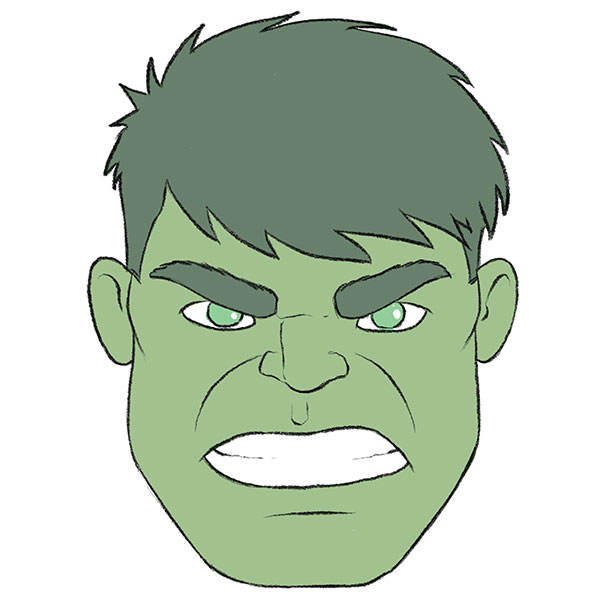 How to Draw Hulk Face