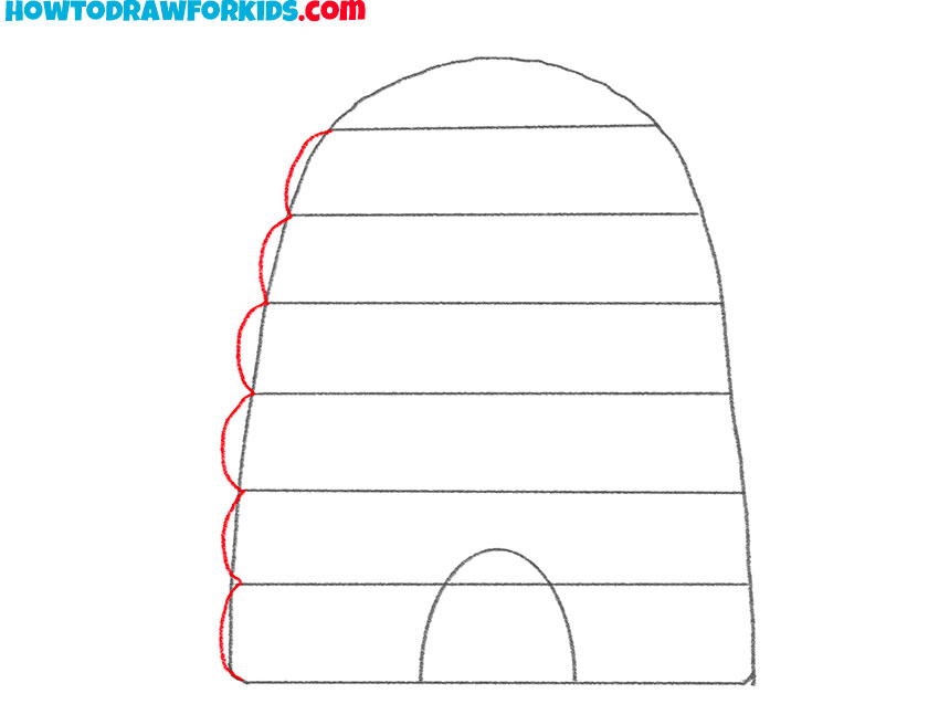 how to draw a simple beehive