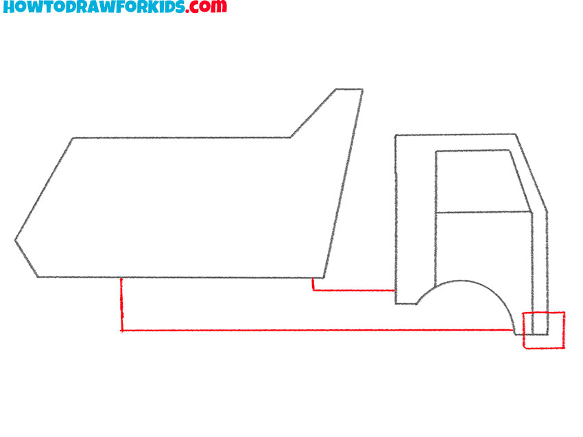how to draw an easy dump truck