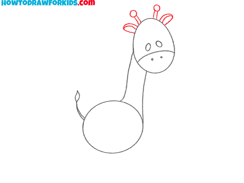how to draw a giraffe cute