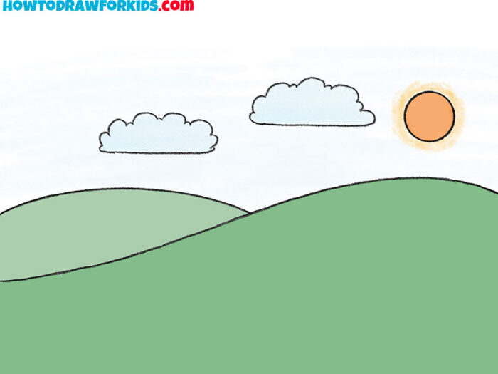 How to Draw Hills Easy Drawing Tutorial For Kids