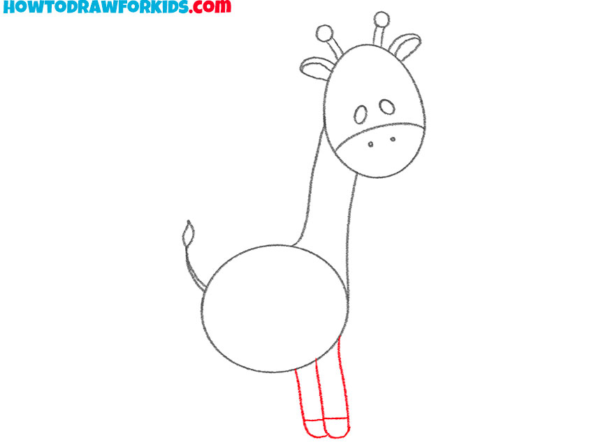 how to draw a cartoon giraffe step by step