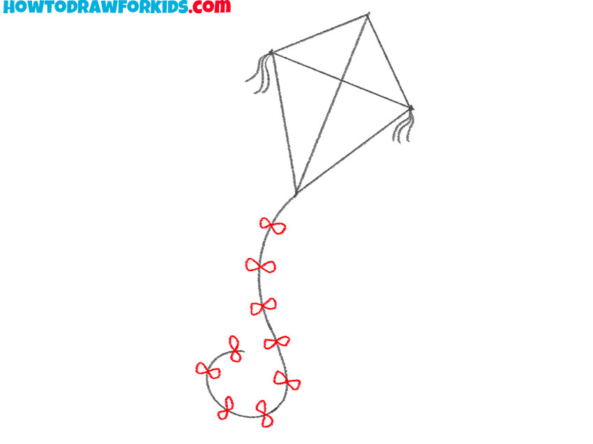 how to draw a cute kite