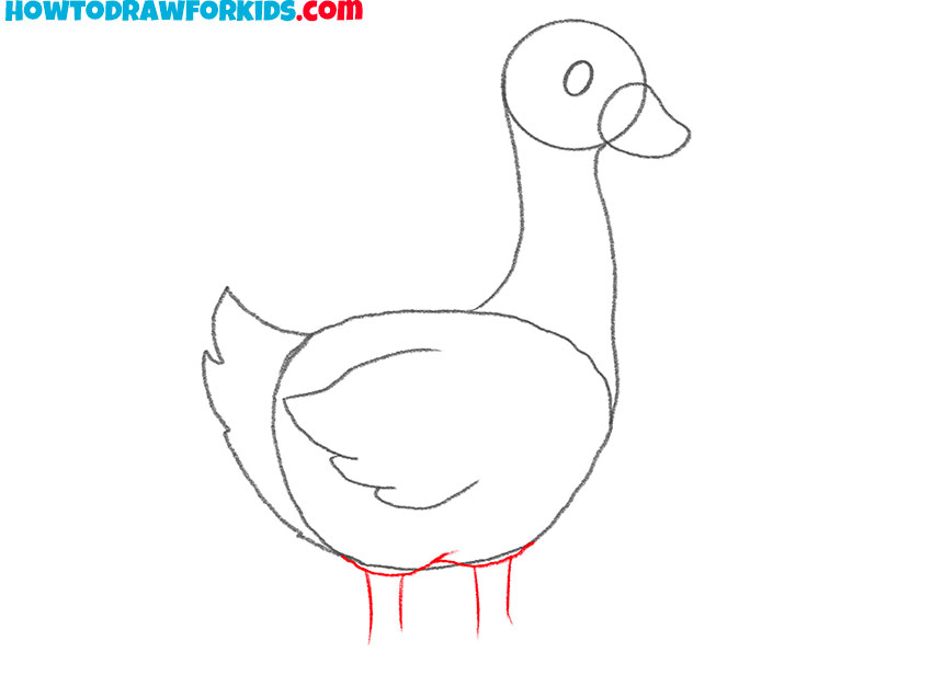 how to draw a simple goose