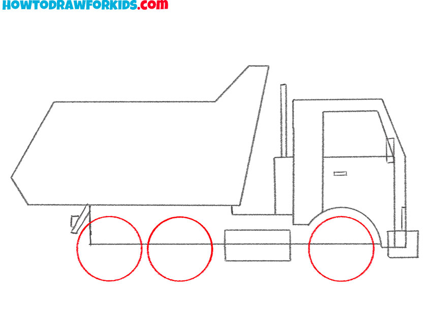cartoon dump truck drawing