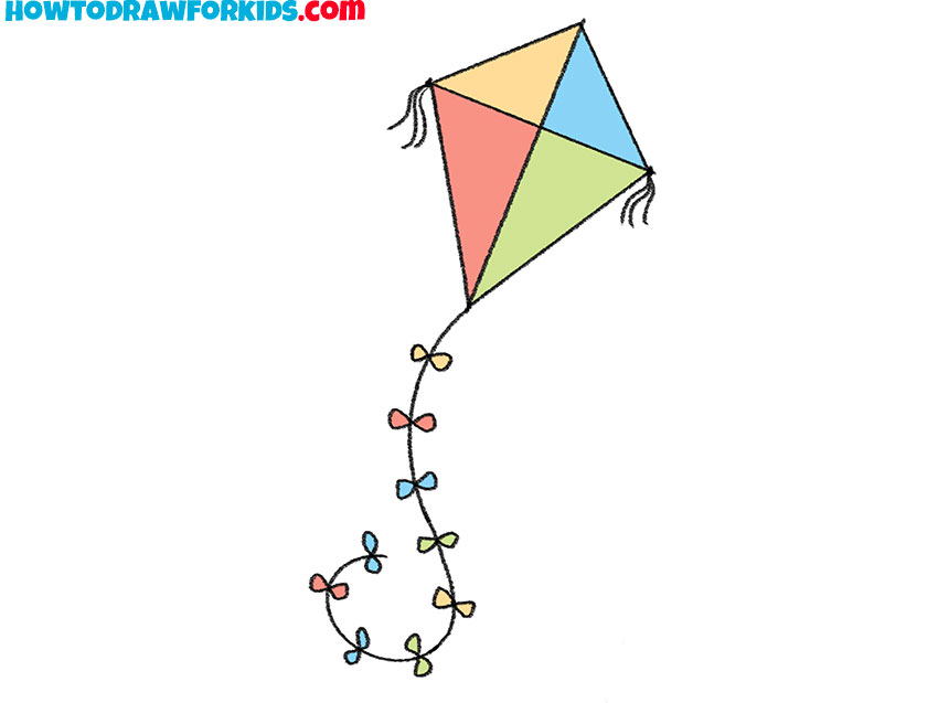 How to Draw a Kite for Kids - YouTube