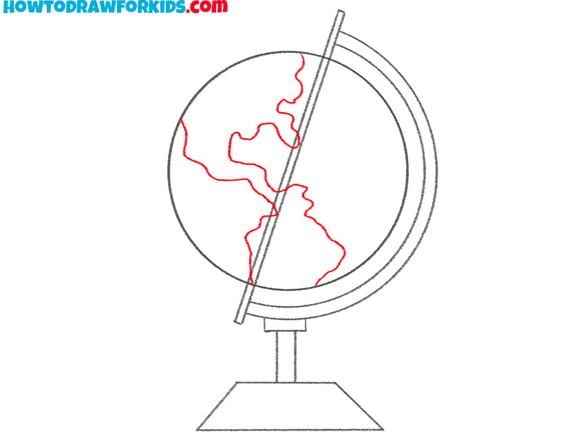 how to draw a simple world globe