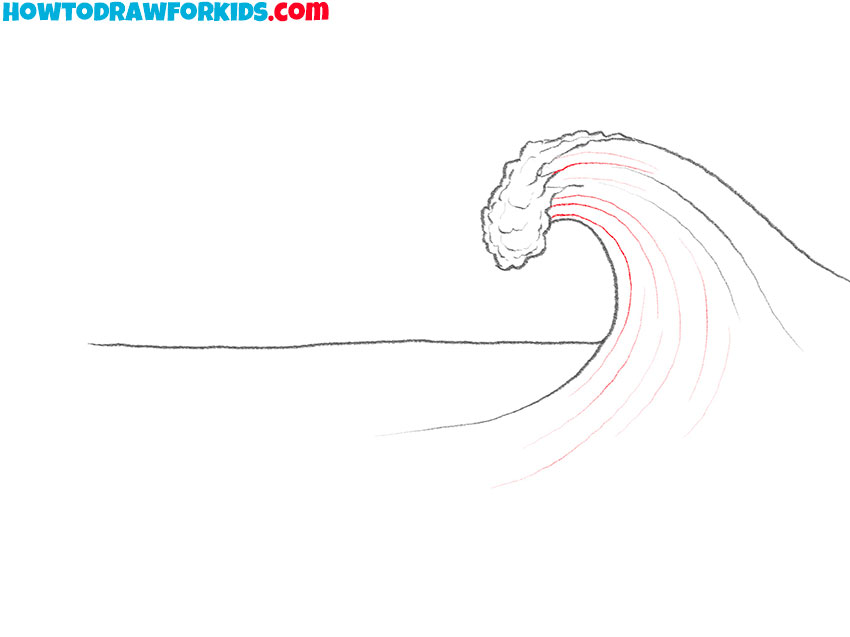how to draw a wave on water easy